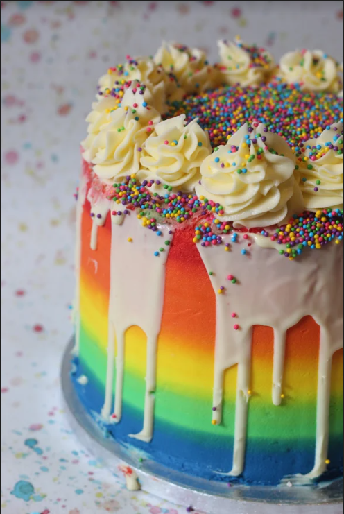 rainbow drip cake from a spoonful of vanilla -- fancy comma blog