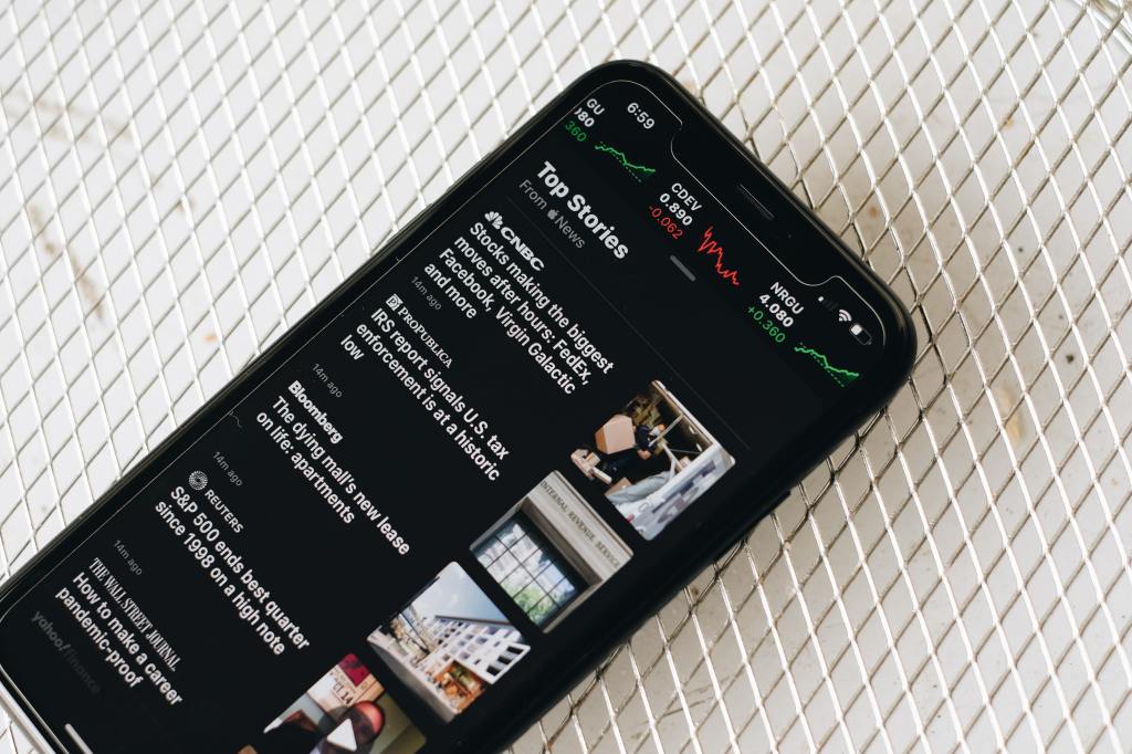 photo of a news app that is open on a smartphone