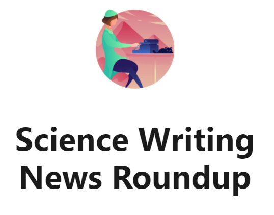 logo for science writing news roundup