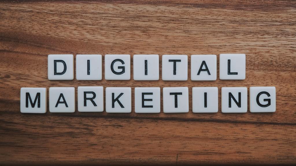 photo of letter tiles that spell out the words 'digital marketing'