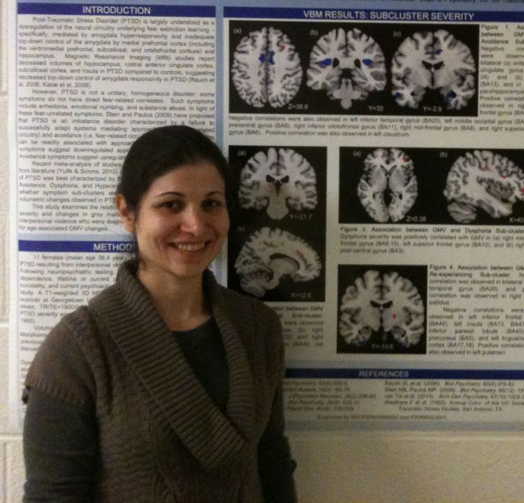 photo of sheeva azma presenting her graduate research at georgetown