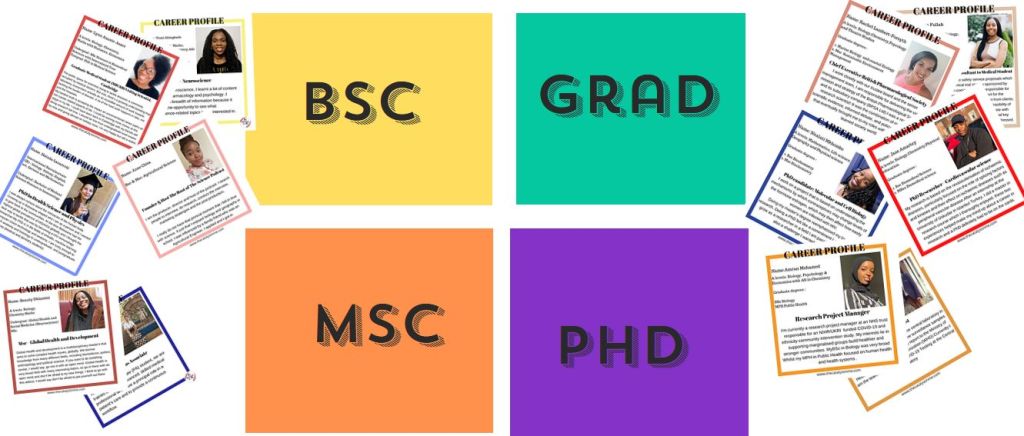 screenshot of the catalyst in me's career resources website for people with a science background