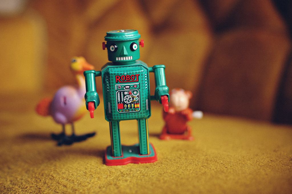 photo of a robot figurine