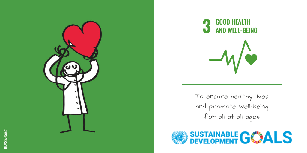artwork depicting united nations sustainable development goal #3: good health and well-being