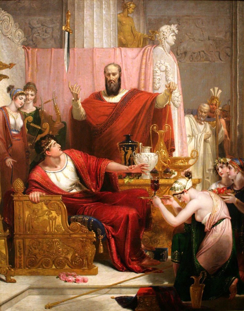 Photo of Richard Westall's "Sword of Damocles," 1812.