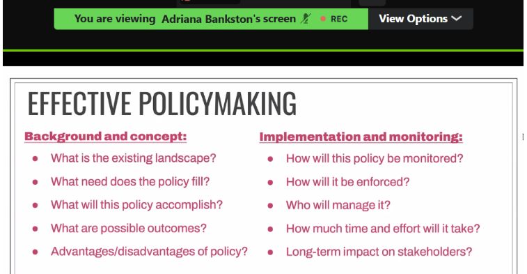 a screenshot of a slide from ariana's presentation