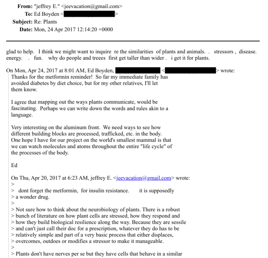 a screenshot of an email between jeffrey epstein and ed boyden in efta01048400 in the DOJ Epstein files