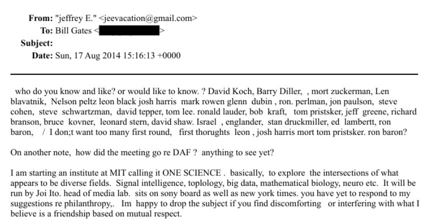 text of an email from jeffrey epstein to bill gates including a description of the mit one science initiative -- efta00995604